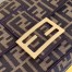 Fendi Baguette Large Bag In FF Fabric With Black Trim