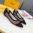 Fendi Black Mesh Flats Ballerinas