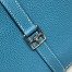 Hermes Halzan 25 Bag in Blue Jean Clemence Leather