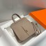 Hermes Halzan 25 Bag in Gris Asphalt Clemence Leather