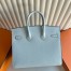 Hermes Birkin 25 Sellier Handmade Bag in Blue Brume Epsom Calfskin