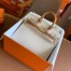 Hermes HSS Birkin 25 Sellier Bag in Craie and Gold Epsom Calfskin 