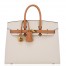 Hermes HSS Birkin 25 Sellier Bag in Craie and Gold Epsom Calfskin 