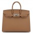 Hermes Birkin 25 Sellier Handmade Bag In Chai Epsom Calfskin 