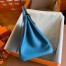 Hermes Birkin 35 Retourne Handmade Bag in Blue Jean Clemence Leather 