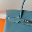 Hermes Birkin 35 Retourne Handmade Bag in Blue Jean Swift Leather