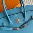 Hermes Birkin 35 Retourne Handmade Bag in Blue Jean Swift Leather