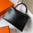 Hermes Kelly Mini II Sellier Handmade Bag in Black Matte Alligator Leather