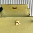 Hermes Kelly Retourne 25 Handmade Bag in Jaune Poussin Clemence Leather