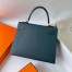 Hermes Kelly Sellier 25 Handmade Bag in Vert Cypres Epsom Calfskin