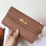 Hermes Kelly Classic Long Wallet In Brown Epsom Leather