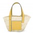 Loewe Small Basket Bag in Raffia and Yellow Calfskin