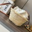 Loewe Drawstring Bucket Bag in Palm Leaf and Brown Calfskin 