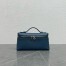 Loro Piana Extra Pocket Pouch L19 in Blue Grained Leather