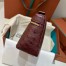 Loro Piana Extra Pocket Pouch L19 in Burgundy Ostrich-embossed Leather