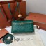 Loro Piana Extra Pocket Pouch L19 in Green Ostrich-embossed Leather