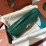 Loro Piana Extra Pocket Pouch L19 in Green Ostrich-embossed Leather