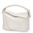 Loewe Puzzle Small Bag in White Grained Leather