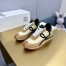 Loewe Women's Flow Runner Sneakers in Beige Nylon and Suede