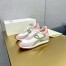 Loewe Women's Flow Runner Sneakers in White Nylon and Pink Suede