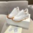 Loewe Women's Flow Runner Sneakers in White Nylon and Suede