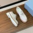Prada Women's Loafers in White Grained Leather 