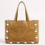 Valentino Nellcote Medium Shopping Bag in Brown Suede Calfskin
