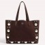 Valentino Nellcote Medium Shopping Bag in Chocolate Suede Calfskin