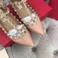 Valentino Caged Rockstud Ballet Flats In Powder Patent Leather