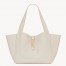 Saint Laurent LE 5 A 7 Bea Tote Bag in White Grained Leather 