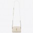 Saint Laurent Gaby Zipped Pouch in White Quilted Lambskin