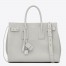 Saint Laurent Small Sac de Jour Souple Bag In White Grained Leather