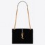 Saint Laurent Medium Envelope Bag In Black Suede