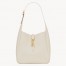 Saint Laurent Le 5 À 7 Supple Small Hobo Bag in White Leather