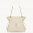 Saint Laurent Jamie Small Shopping Bag in White Lambskin