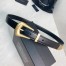 Saint Laurent Folk Buckle Belt 25MM in Black Leather