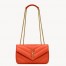 Saint Laurent LouLou Small Bag in Orange Matelasse Lambskin