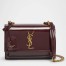 Saint Laurent Sunset Medium Chain Bag in Bordeaux Patent Calfskin