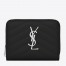 Saint Laurent Compact Zip Around Wallet In Noir Leather