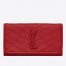 Saint Laurent Niki Large Wallet In Red Crinkled Vintage Leather